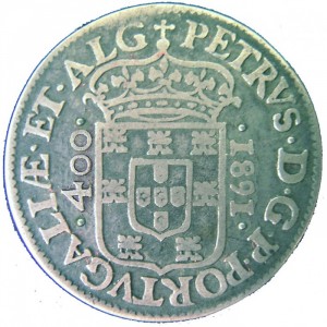 Аверс монеты Португалия, 400 реалов, 1677-1683