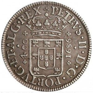 Аверс монеты Португалия, 400 реалов, 1686-1687