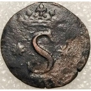 Аверс монеты Португалия, 1 рейс, 1557, "S" на аверсе
