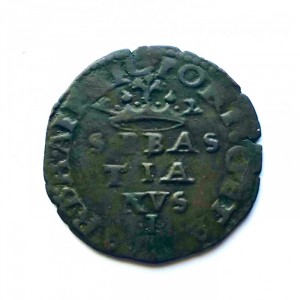 Аверс монеты Португалия, 3 реала, 1557, Щит без короны на реверсе