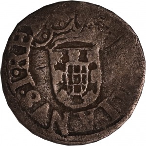 Аверс монеты Португалия, 20 реалов, 1557, Герб на аверсе, "S" на реверсе