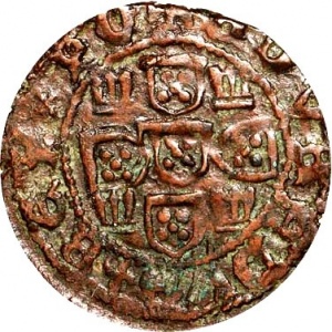 Реверс монеты Португалия, ½ реал прето, 1433