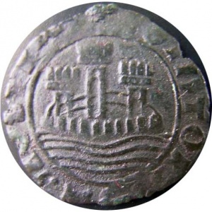 Аверс монеты Португалия, 1 цейтил, 1458, Замок с закрытой внешней стеной