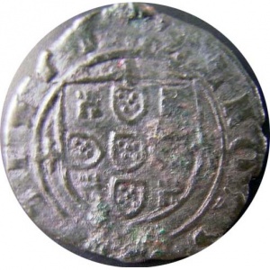 Реверс монеты Португалия, 1 цейтил, 1458, Замок с закрытой внешней стеной