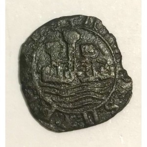 Аверс монеты Португалия, 1 цейтил, 1481, Внешняя стена с 2 корпусами