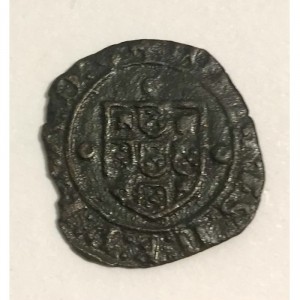 Реверс монеты Португалия, 1 цейтил, 1481, Внешняя стена с 2 корпусами