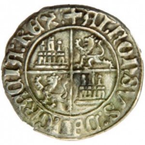 Реверс монеты Португалия, ½ реал гроссо, 1475