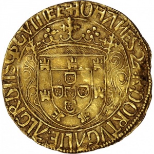 Аверс монеты Португалия, 1 хусто, 1489, Король сидит на троне