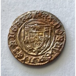 Аверс монеты Португалия, ½ эскудо, 1438, Диаметр 22 мм, щит без короны
