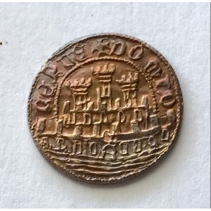 Реверс монеты Португалия, ½ эскудо, 1438, Диаметр 22 мм, щит без короны