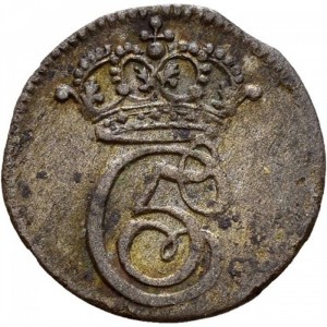 Аверс монеты Норвегия, 1 скиллинг, 1687-1688, Декоративная монограмма