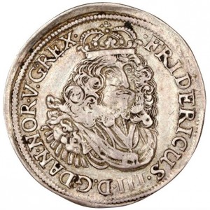 Аверс монеты Норвегия, ⅛ спесие далера, 1660