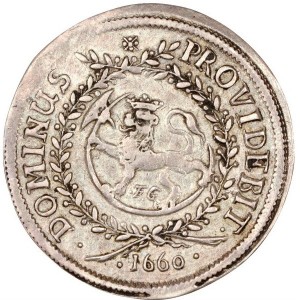 Реверс монеты Норвегия, ⅛ спесие далера, 1660