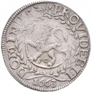 Реверс монеты Норвегия, ⅛ спесие далера, 1663
