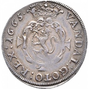 Реверс монеты Норвегия, ⅛ спесие далера, 1665