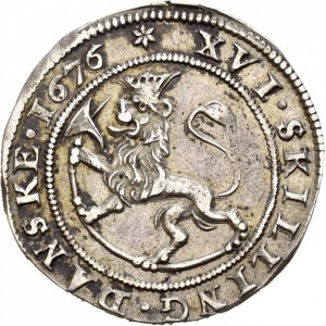 Реверс монеты Норвегия, 16 скиллингов, 1671-1679