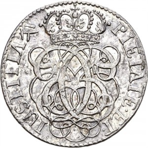 Аверс монеты Норвегия, 1 марка, 1689-1699, Монограмма на аверсе