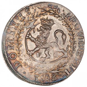 Реверс монеты Норвегия, ¼ спесие далера, 1663