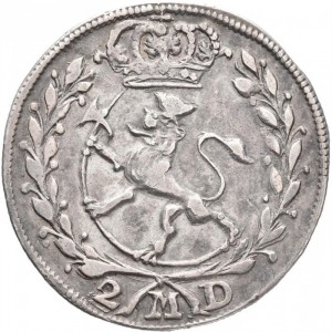 Реверс монеты Норвегия, 2 марки, 1681