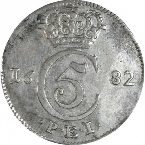 Аверс монеты Норвегия, 2 марки, 1682-1685