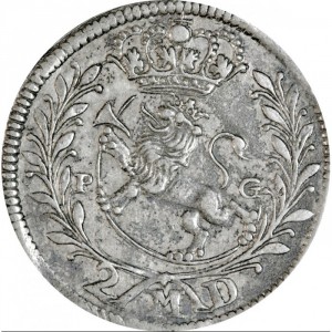 Реверс монеты Норвегия, 2 марки, 1682-1685