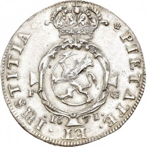 Реверс монеты Норвегия, ½ спесие далера, 1671-1674