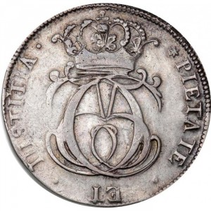 Аверс монеты Норвегия, 4 марки, 1686, Зеркальная монограмма "C5"