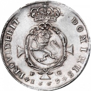Реверс монеты Норвегия, 1 спесие далер, 1667-1669