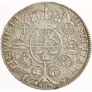 Реверс монеты Норвегия, 1 спесие далер, 1687