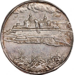 Реверс монеты Норвегия, 2 спесие далера, 1661, Крепость Акерсхус на реверсе