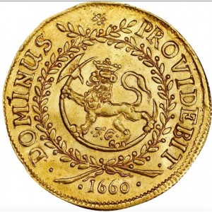 Реверс монеты Норвегия, 1 дукат, 1660
