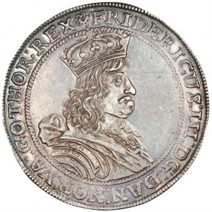 Аверс монеты Норвегия, 3 спесие далера, 1657-1658