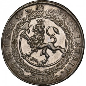 Реверс монеты Норвегия, 3 спесие далера, 1659-1660