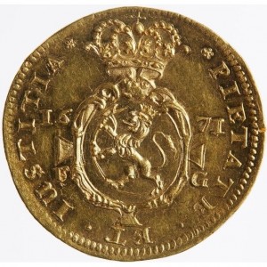Реверс монеты Норвегия, 3 дуката, 1671