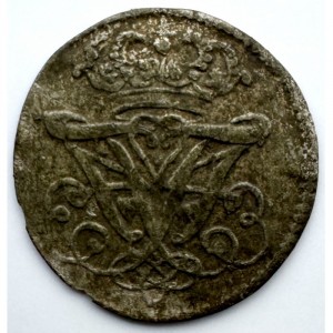 Аверс монеты Норвегия, 2 скиллинга, 1700-1714, Зеркальная монограмма "F4"