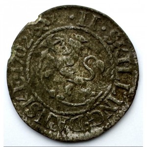 Реверс монеты Норвегия, 2 скиллинга, 1700-1714, Зеркальная монограмма "F4"
