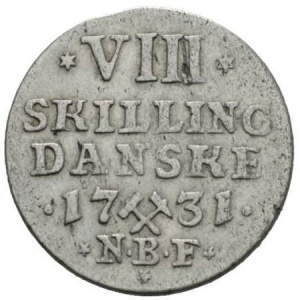Реверс монеты Норвегия, 8 скиллингов, 1730-1735