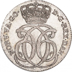 Аверс монеты Норвегия, 24 скиллинга, 1734-1735, Коронованный лев внутри круга