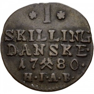 Реверс монеты Норвегия, 1 скиллинг, 1779-1780