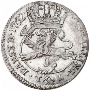 Реверс монеты Норвегия, 2 скиллинга, 1761-1764