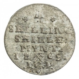 Реверс монеты Норвегия, 4 скиллинга, 1809