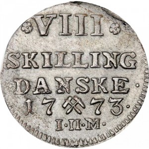 Реверс монеты Норвегия, 8 скиллингов, 1773-1775