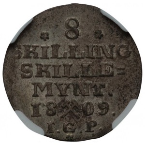 Реверс монеты Норвегия, 8 скиллингов, 1809