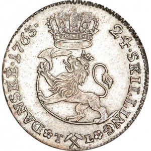 Реверс монеты Норвегия, 24 скиллинга, 1763-1765