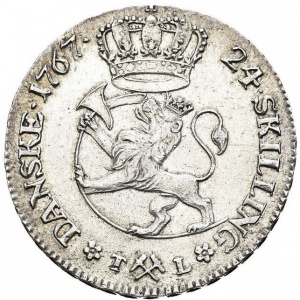 Реверс монеты Норвегия, 24 скиллинга, 1767