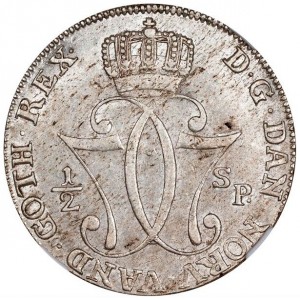 Аверс монеты Норвегия, ½ спесие далера, 1776-1779