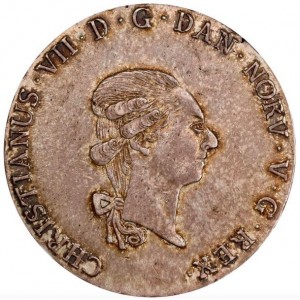 Аверс монеты Норвегия, ⅔ спесие далера, 1795-1796