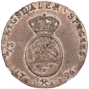 Реверс монеты Норвегия, ⅔ спесие далера, 1795-1796
