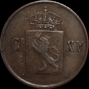 Аверс монеты Норвегия, ½ скиллинга, 1863