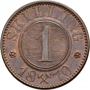 Реверс монеты Норвегия, 1 скиллинг, 1870